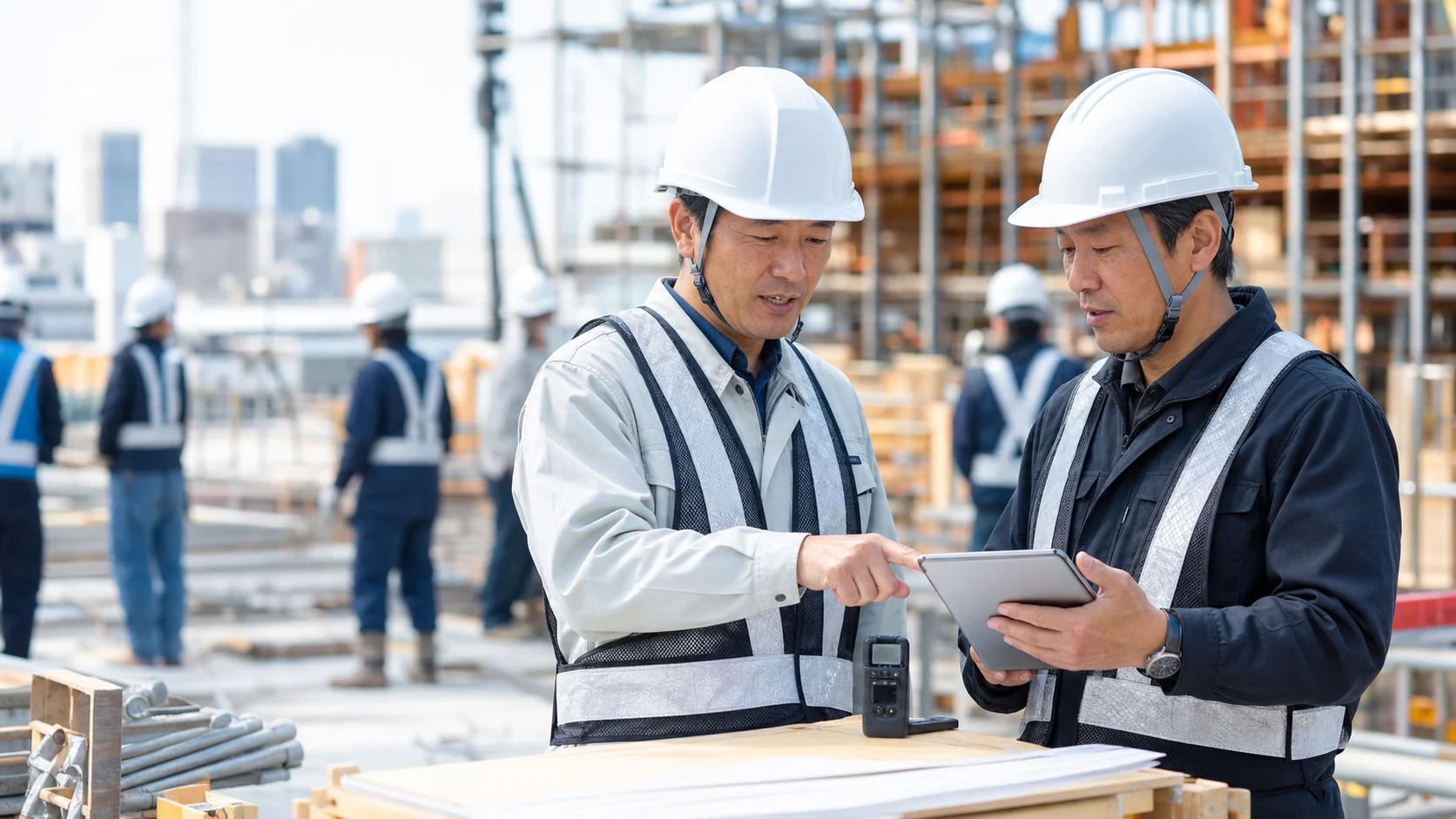 建設現場で音声記録を活用する現場