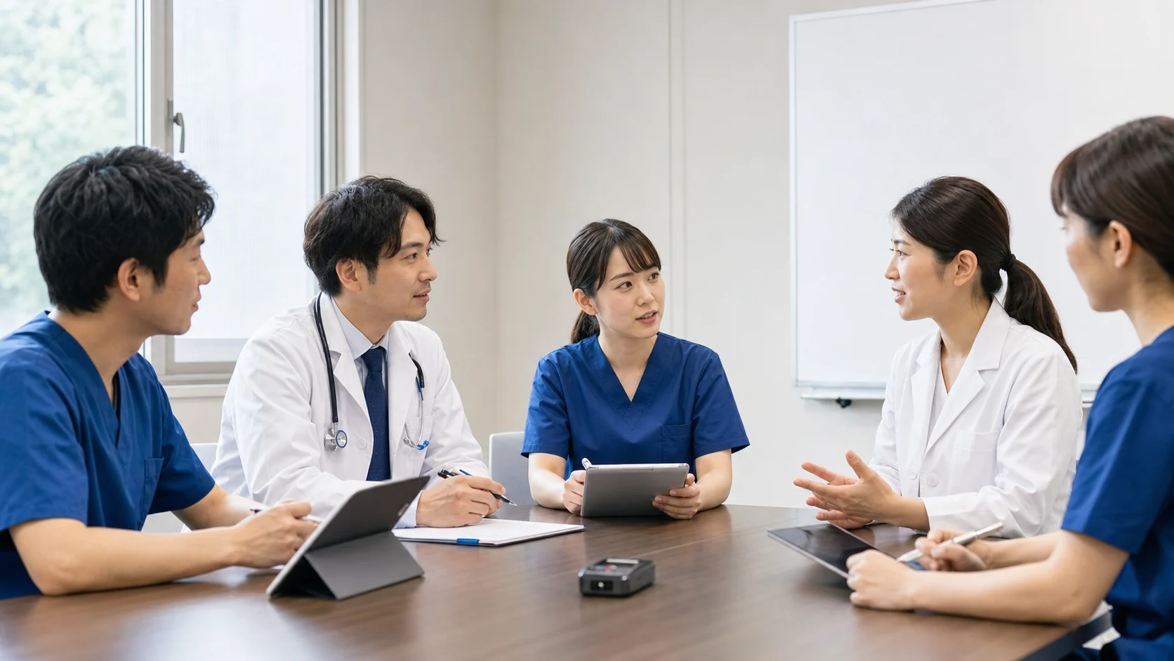 病院カンファレンスの現場で音声記録を活用する現場